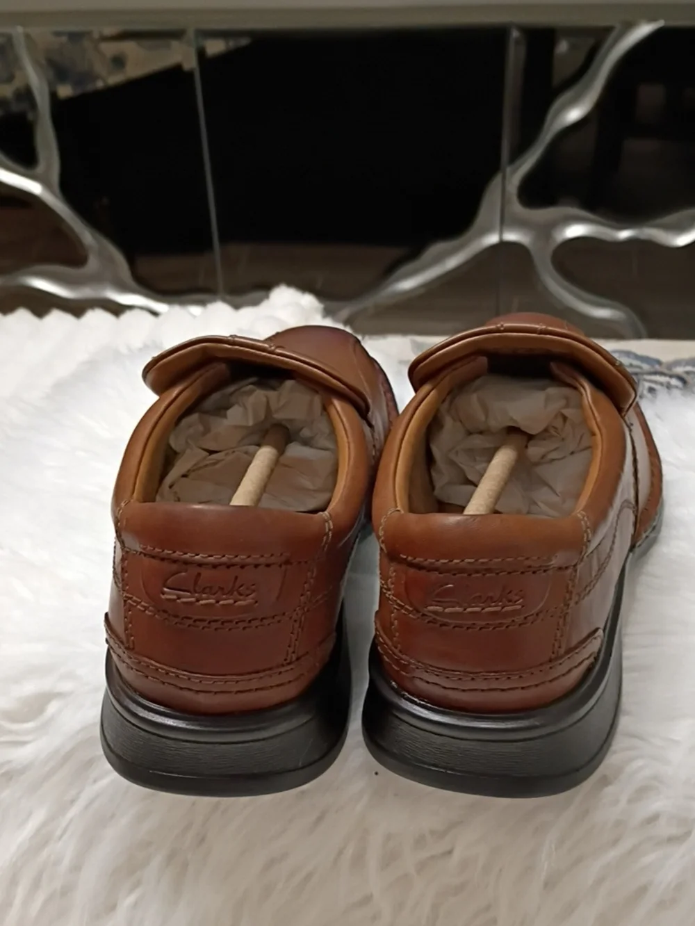 New Clarks Escalade Step Brown Leather Slip-On Comfort Loafers Men's 7M